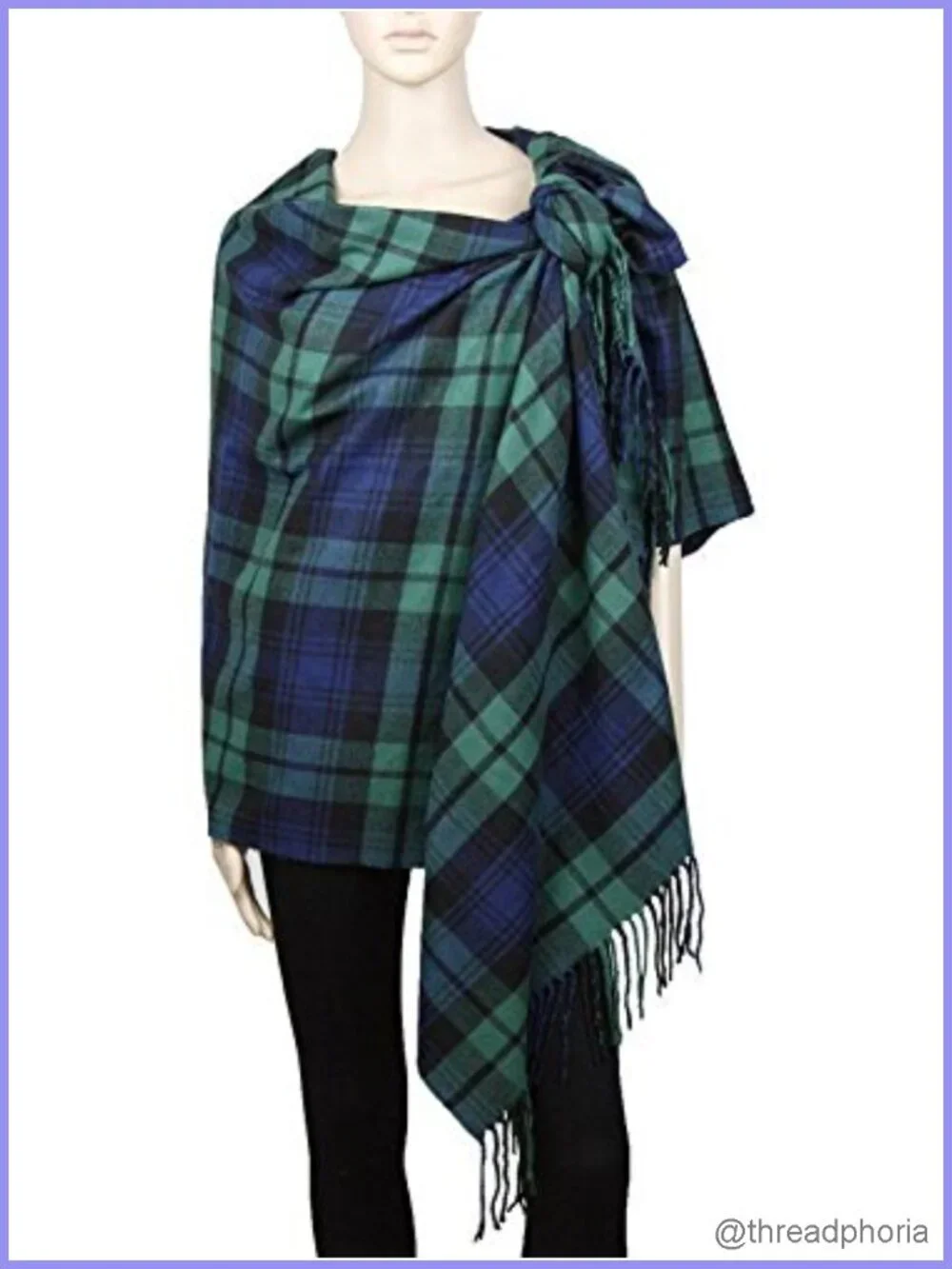 Women's Oversized Scottish Clan Tartan Plaid Cashmere Feel Shawl Wrap Winter